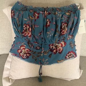 Tularosa strapless or neck tie dressy top.